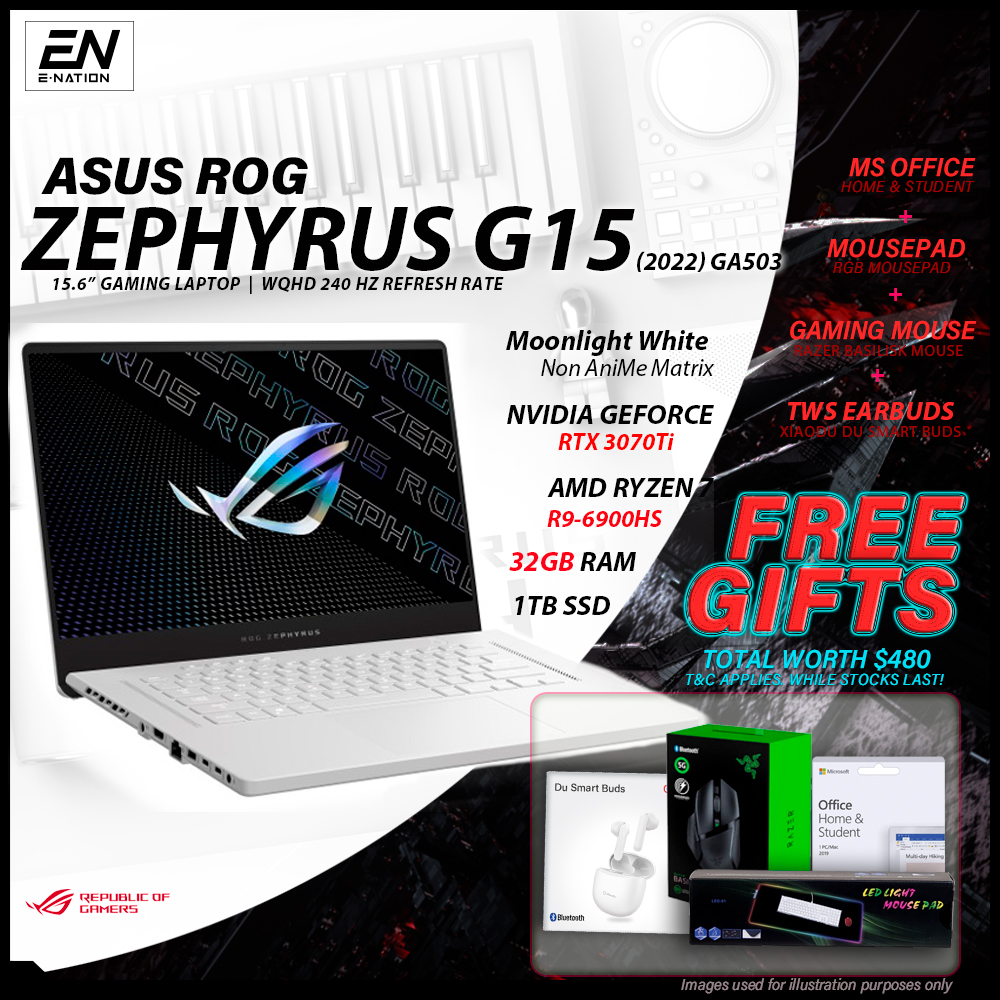 ASUS ROG Zephyrus G15 Gaming Laptop GA503RW - AMD Ryzen 9 6900Hs - 32GB RAM | NVIDIA RTX 3070 Ti 15.6" 240Hz