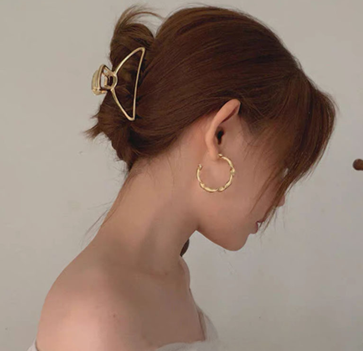 [SG❤Hair Lover] Vintage Elegant Korean Metal Hair Clip, 7-7.5cm Strong Metallic Hair Claw Hair Clamp Grip