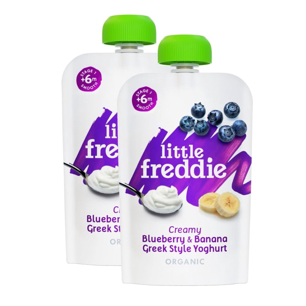 [Bundle of 2] Organic Little Freddie Creamy Blueberry & Banana Greek Style Yoghurt 100g