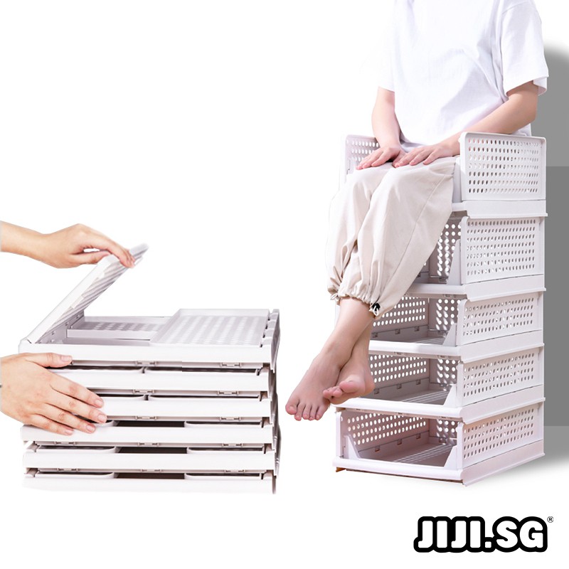(JIJI.SG) Modular Retractable Storage Drawer - Organiser - GRENIER - FINI - Stacking - Sliding - Wardrobe / jt