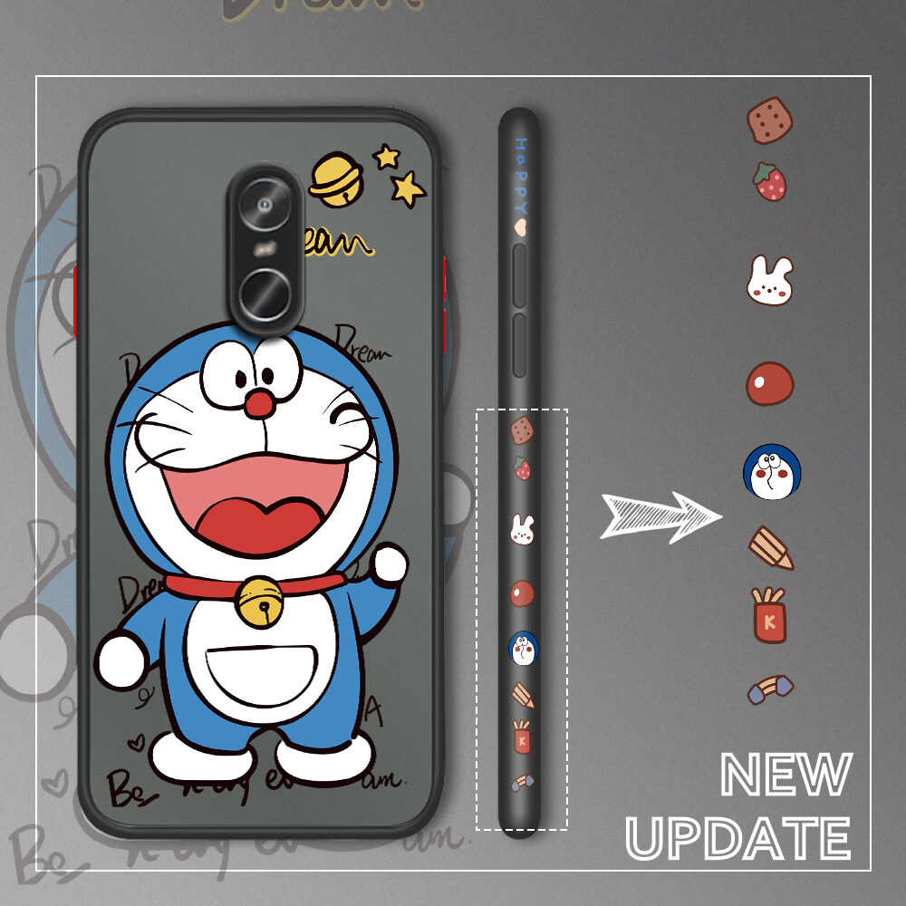 Hontinga Casing Case For Xiaomi Redmi Note 4 Note 4x Note4 Pro Case Cute Cartoon Doraemon Side Edge Pattern Design Clear Transparent Phone Case Cover Lens Camera Protector Casing Hard Case For Girls