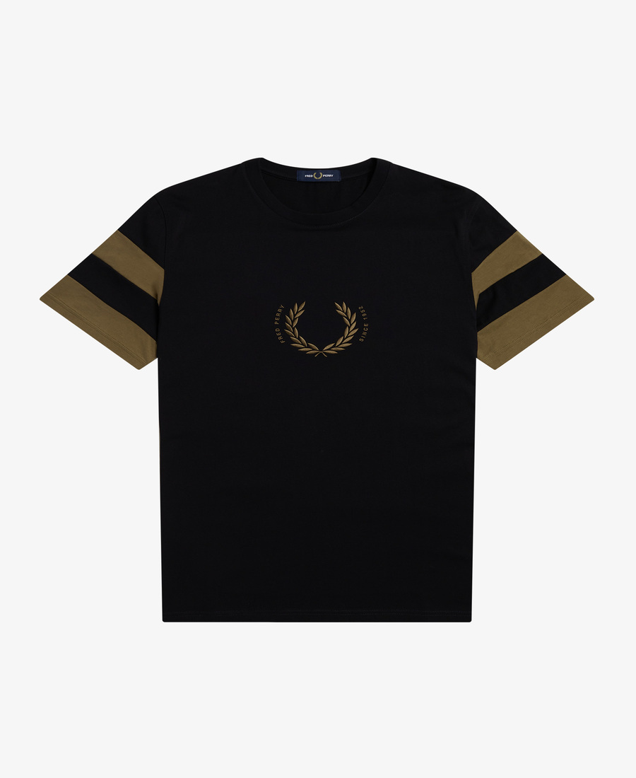 Fred Perry M4648 Bold Tipped T-Shirt (Black / Shaded Stone)