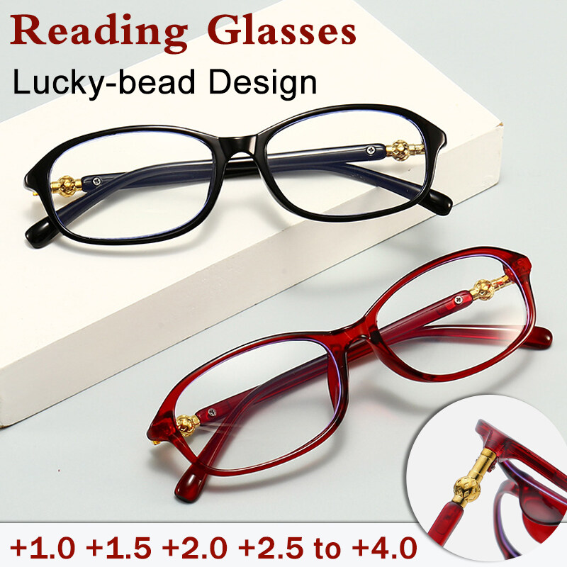 Anti Radiation Reading Glasses Women Eyeglasses Look Far Elastic Temple Presbyopia Eyeglasses With Diopter +1.0 +1.5 +2.0 +4.0 Carved Ball Design