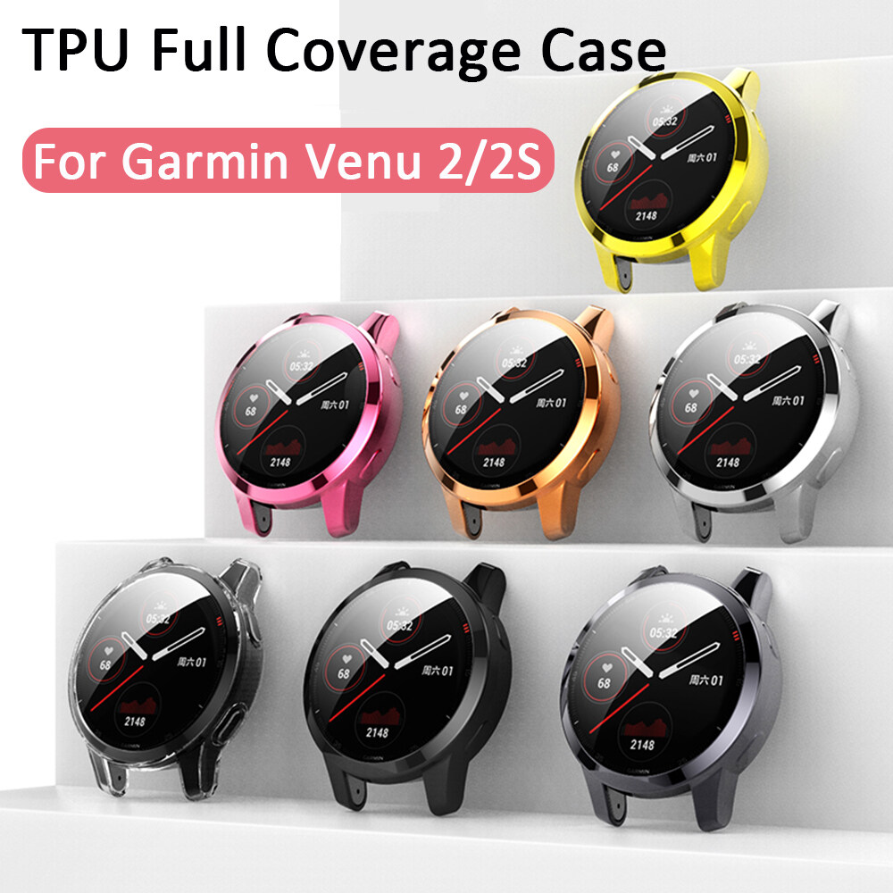 1 x TPU Protective Case for Garmin Venu 2/2S TPU Soft Screen Glass Protector Case Shell Frame For Garmin Vivoactive 4/4S Venu 2/2S Bumper Vivoactive4 Venu2 Cover
