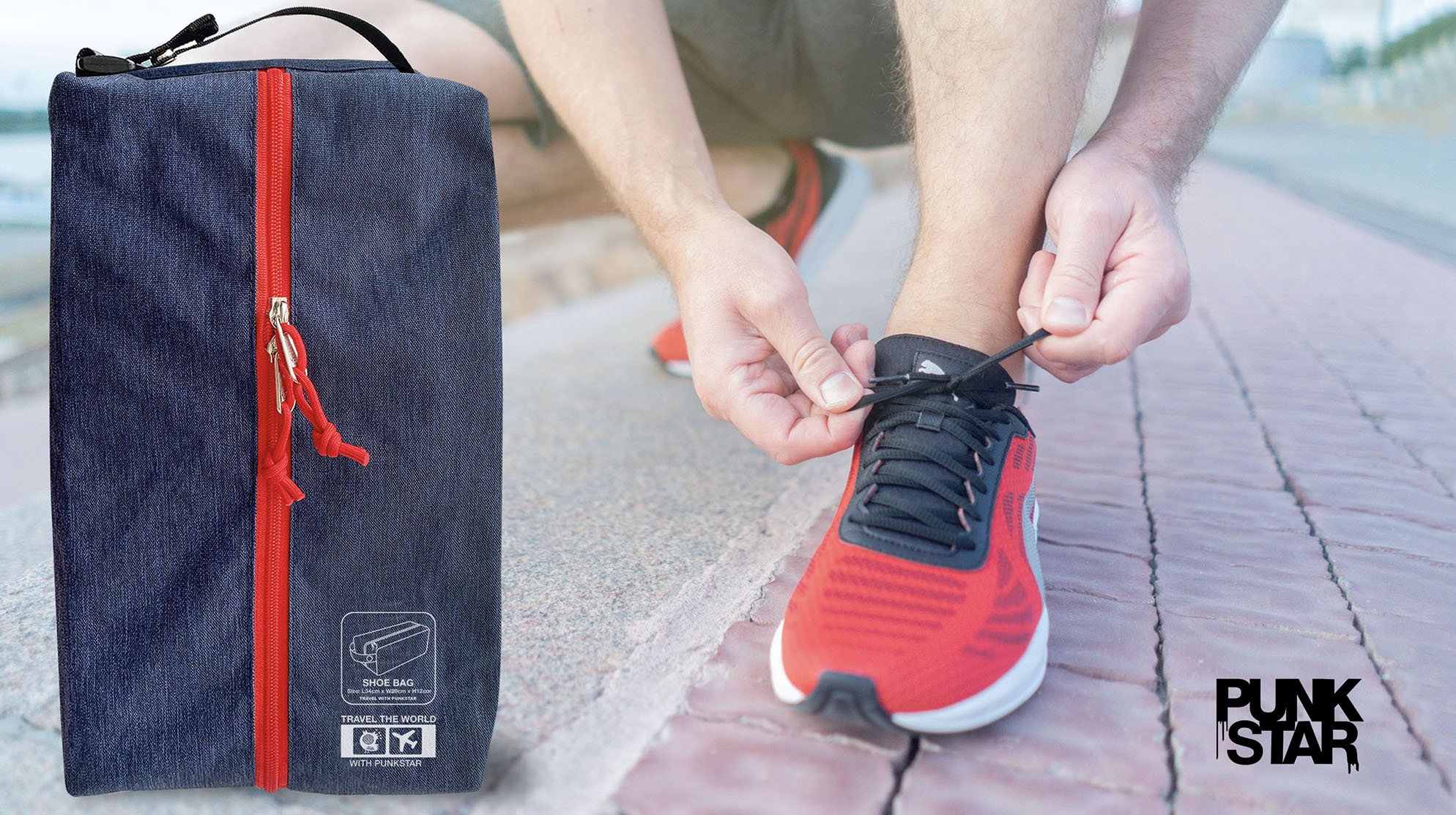 PUNKSTAR Water-resistant Shoe Bags for Gym Sports Traveling Hiking and Storage with Zipper Closure Shoe Storage Organizer for Men Women Kids