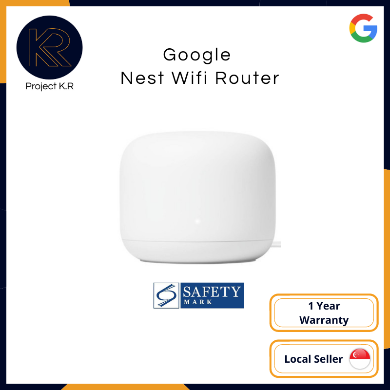 Google Nest WiFi Router (2nd Generation) – Mesh Wi-Fi Router with 2200 Sq Ft Coverage Comes with 3pin plug (SG Safety Mark)