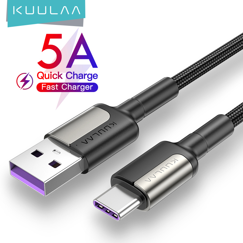 【Clearance】KUULAA 5A USB Type C Cable for Huawei Mate 20 Pro P20 Lite USB C Fast Charging Cable Type-C Cable Kable for Huawei P30 Pro