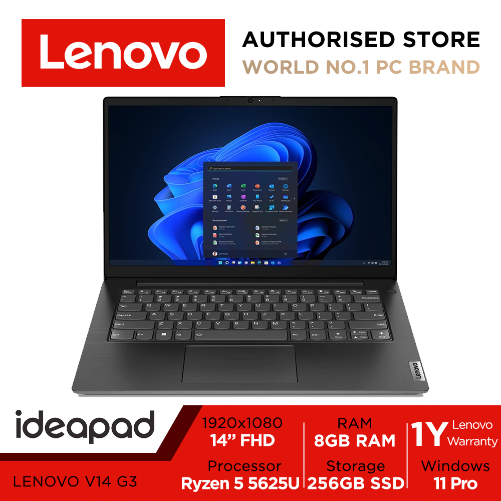 Lenovo V14 | 14inch FHD (1920x1080) | AMD Ryzen 5 5625U | 8GB DDR4 RAM | 256GB SSD | AMD Radeon Graphics | Windows 11 Pro | 1Y Lenovo Warranty