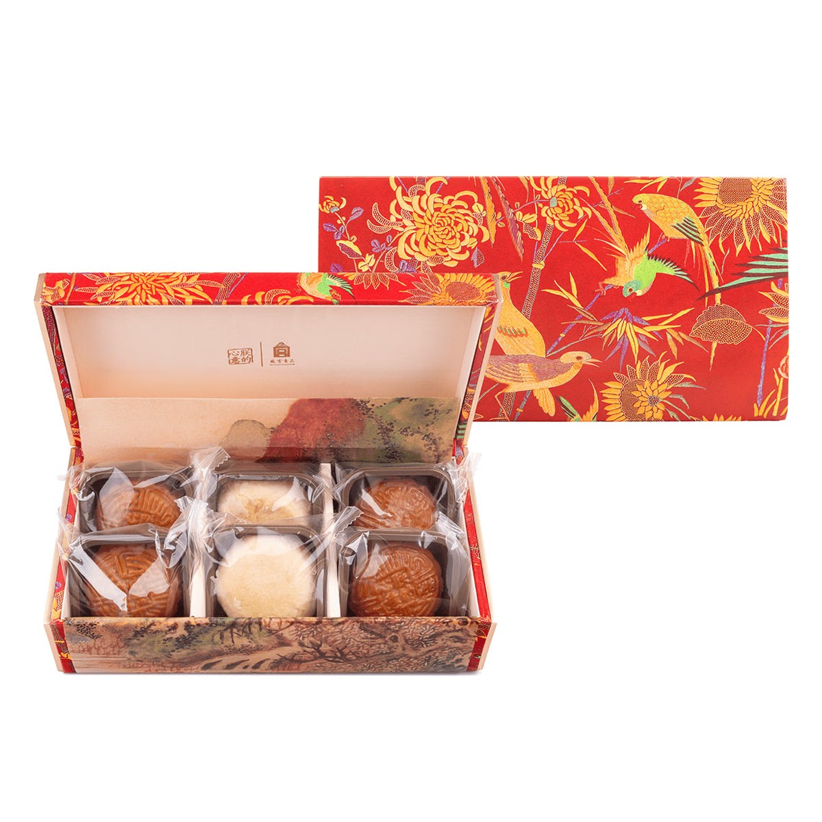 Jinshi Mondkuchen zum Mittherbstfest, Premium-Geschenkbox (6 Stück) [Exquisite Schmuckschatulle], 340 g